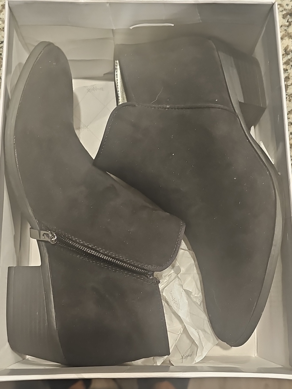 Classic Black Suede Ankle Booties with Side Zip